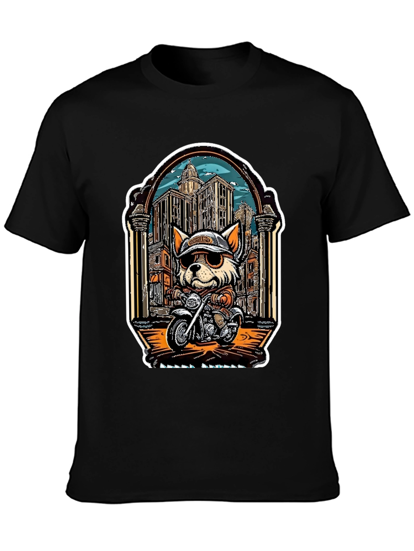 Cool Dog Biker Graphic Tee