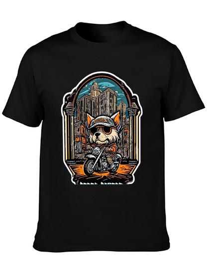 Cool Dog Biker Graphic Tee