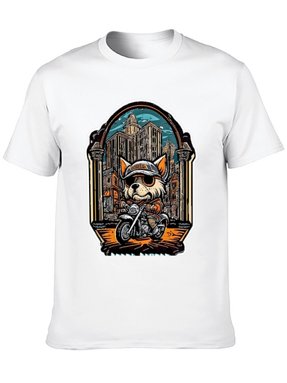 Cool Dog Biker Graphic Tee