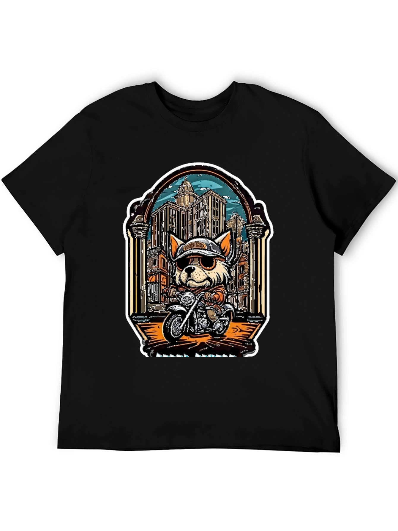 Cool Dog Biker Graphic Tee