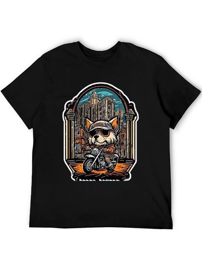 Cool Dog Biker Graphic Tee
