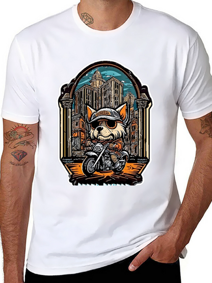 Cool Dog Biker Graphic Tee