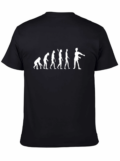 Evolution of Man Funny Black T-Shirt