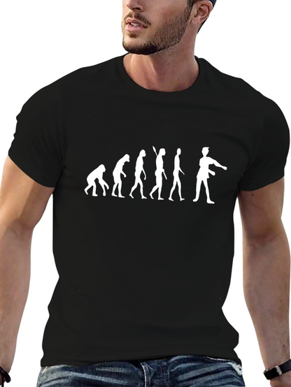Evolution of Man Funny Black T-Shirt