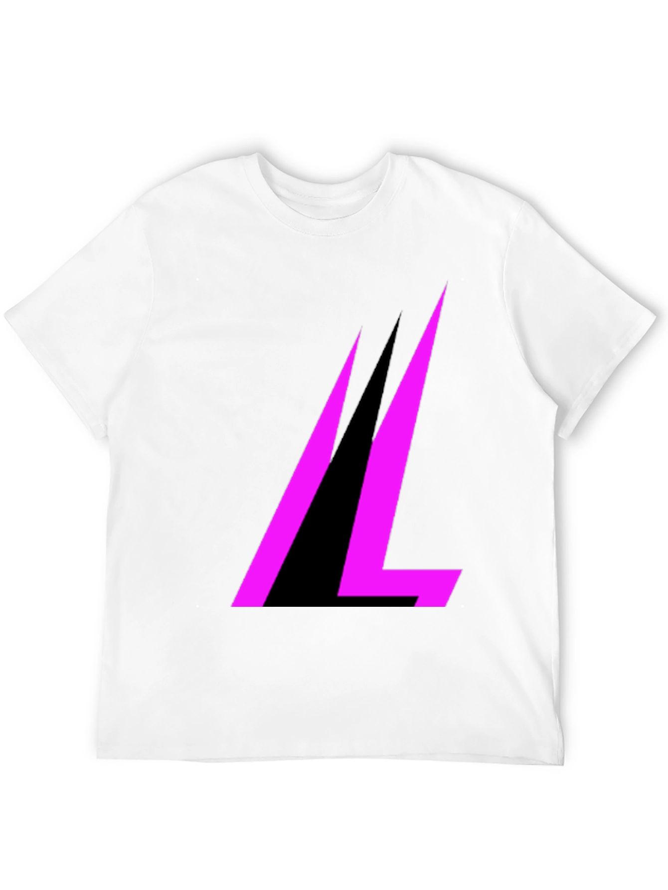 Modern Black T-Shirt with Abstract Pink Design