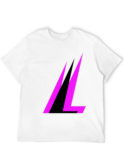 Modern Black T-Shirt with Abstract Pink Design