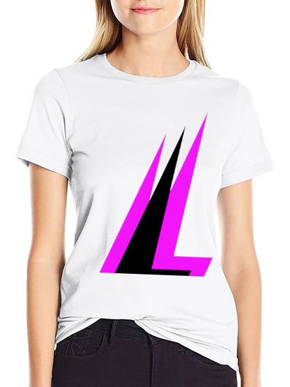Modern Black T-Shirt with Abstract Pink Design