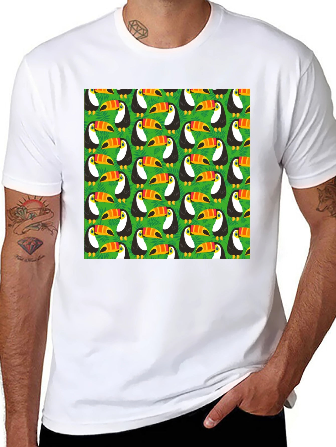 Fun Toucan Pattern T-Shirt