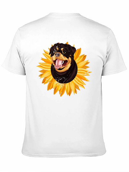Rottweiler Sunflower Graphic Tee - Black