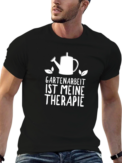 Gardening is My Therapy T-Shirt - Black