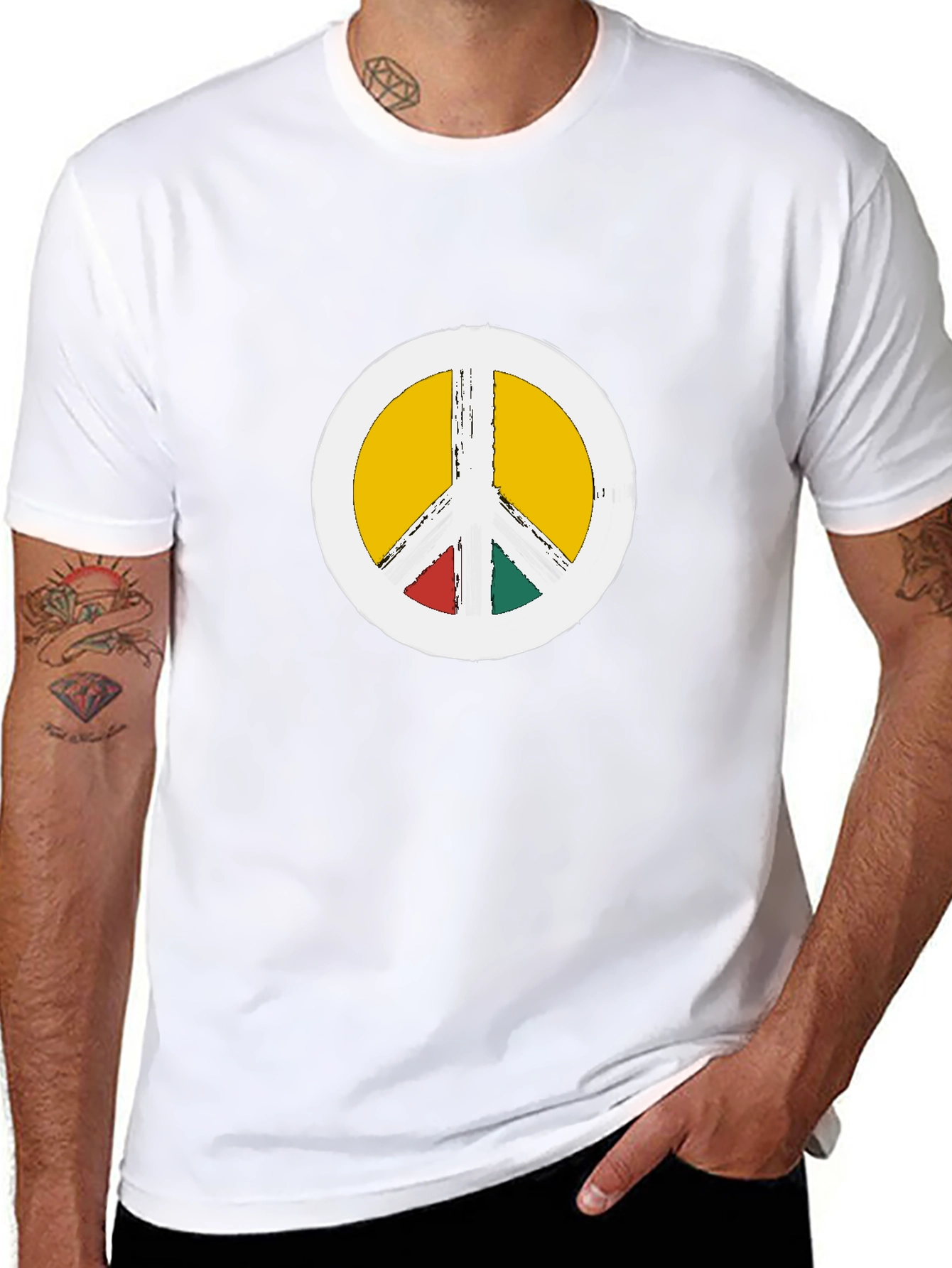 Peace Sign Graphic Tee - Black