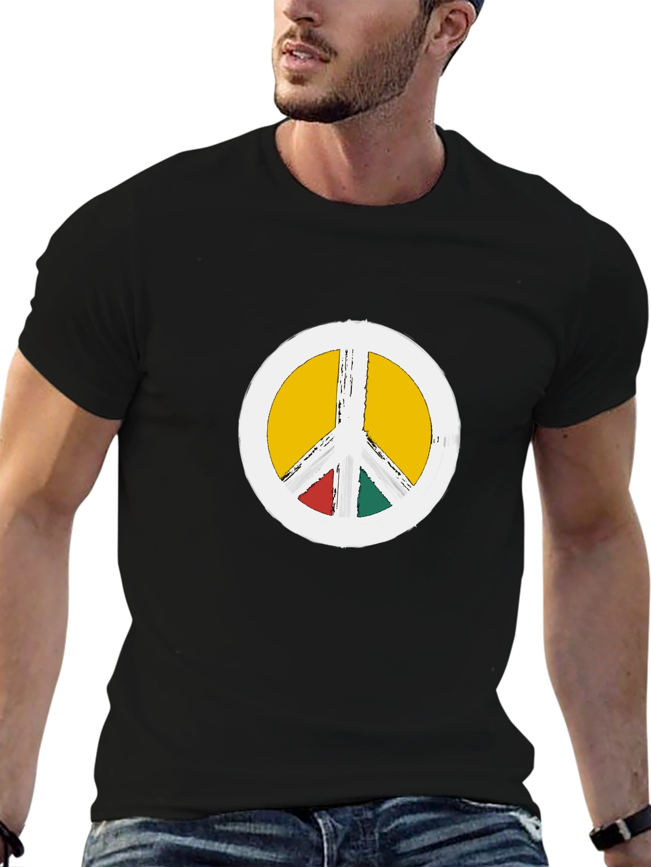 Peace Sign Graphic Tee - Black