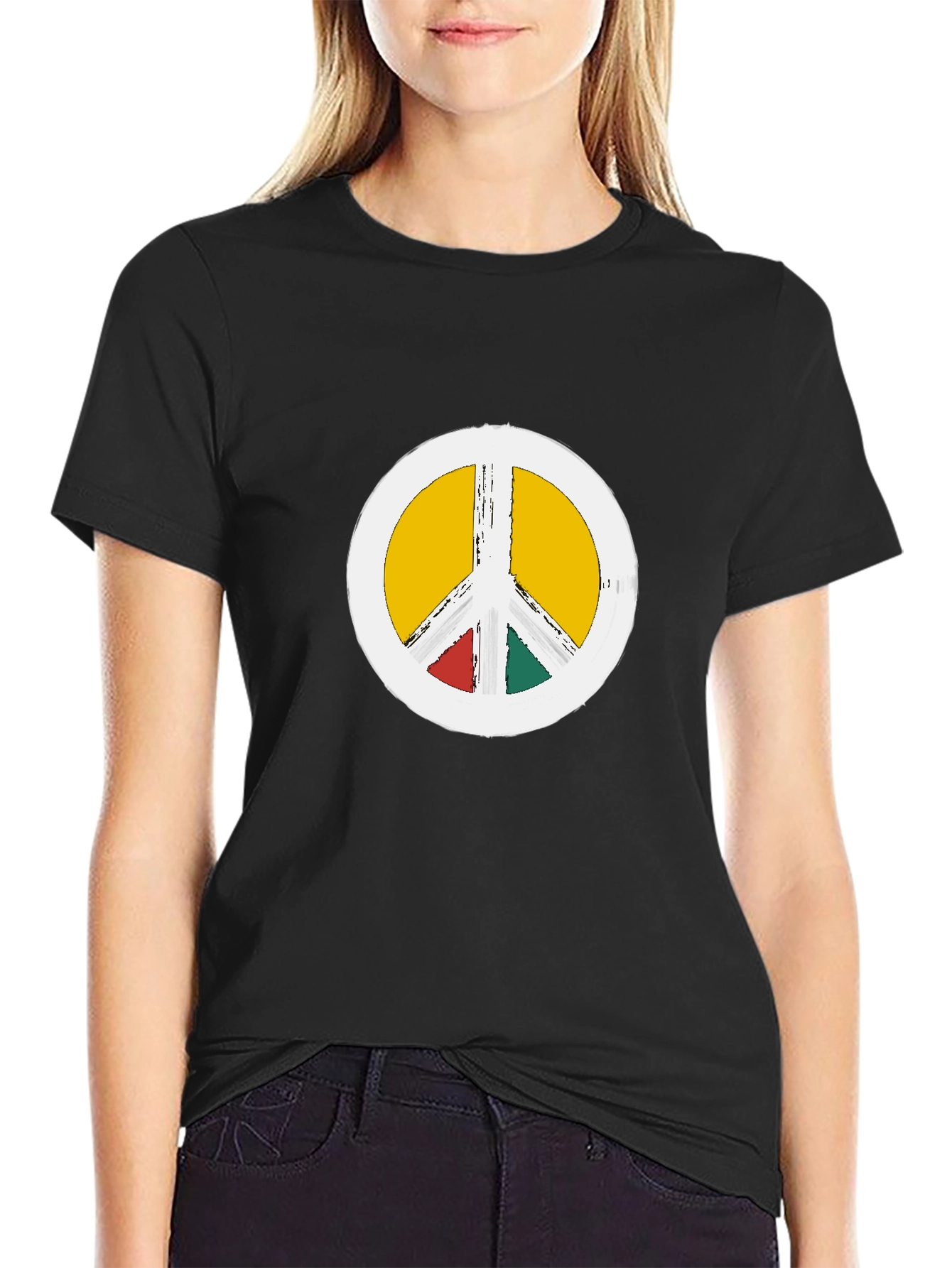Peace Sign Graphic Tee - Black