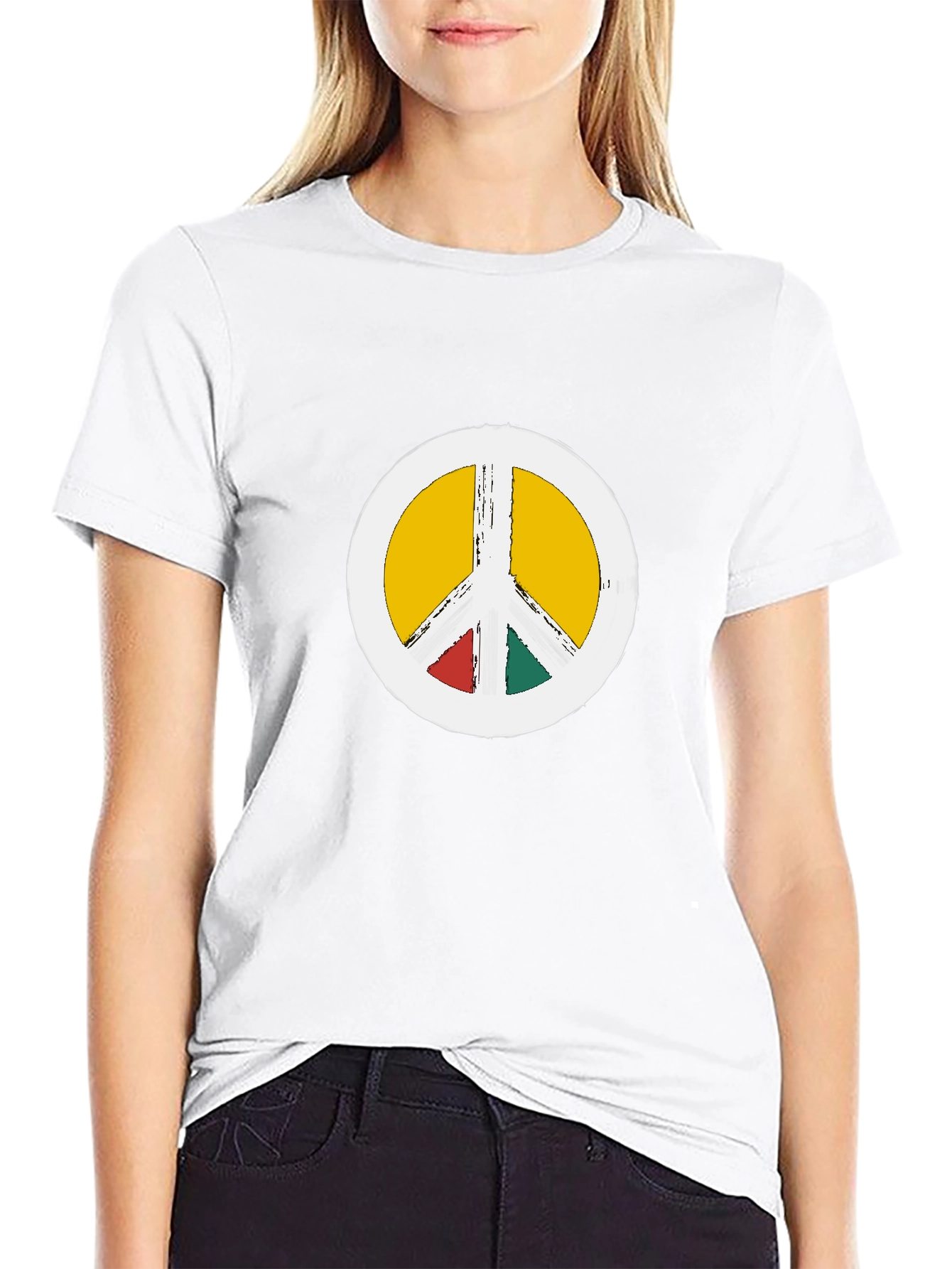 Peace Sign Graphic Tee - Black