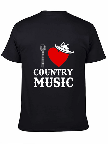 I Love Country Music Black T-Shirt