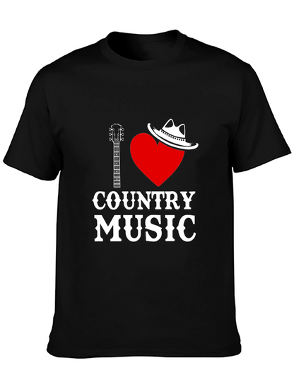 I Love Country Music Black T-Shirt