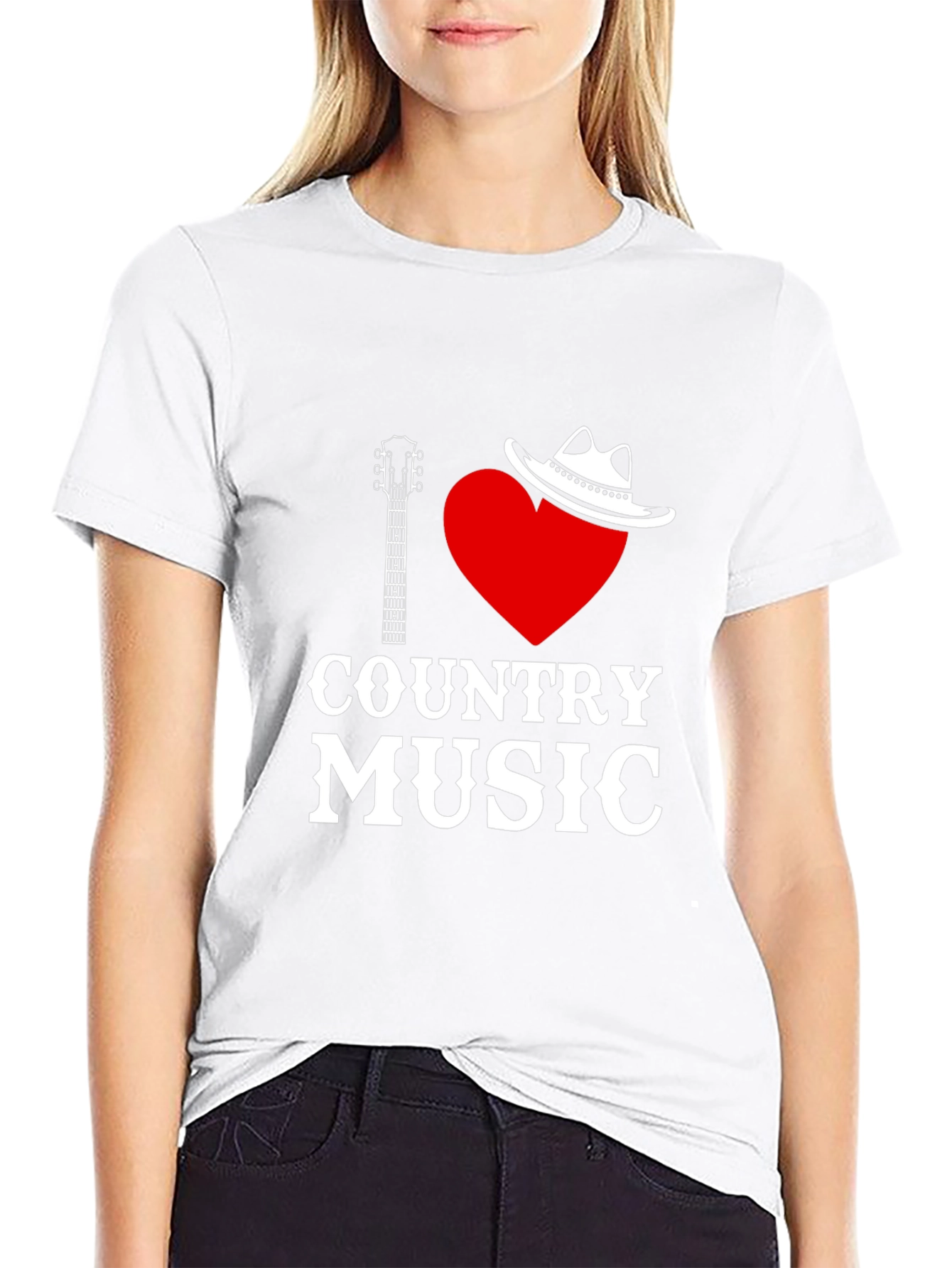 I Love Country Music Black T-Shirt