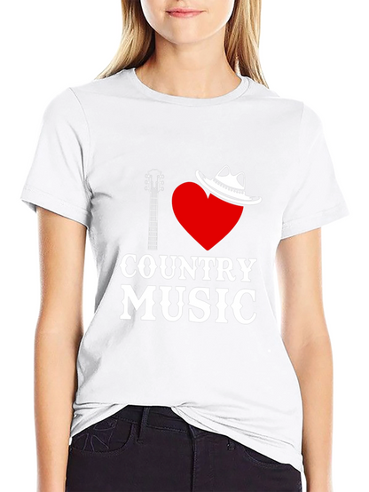 I Love Country Music Black T-Shirt