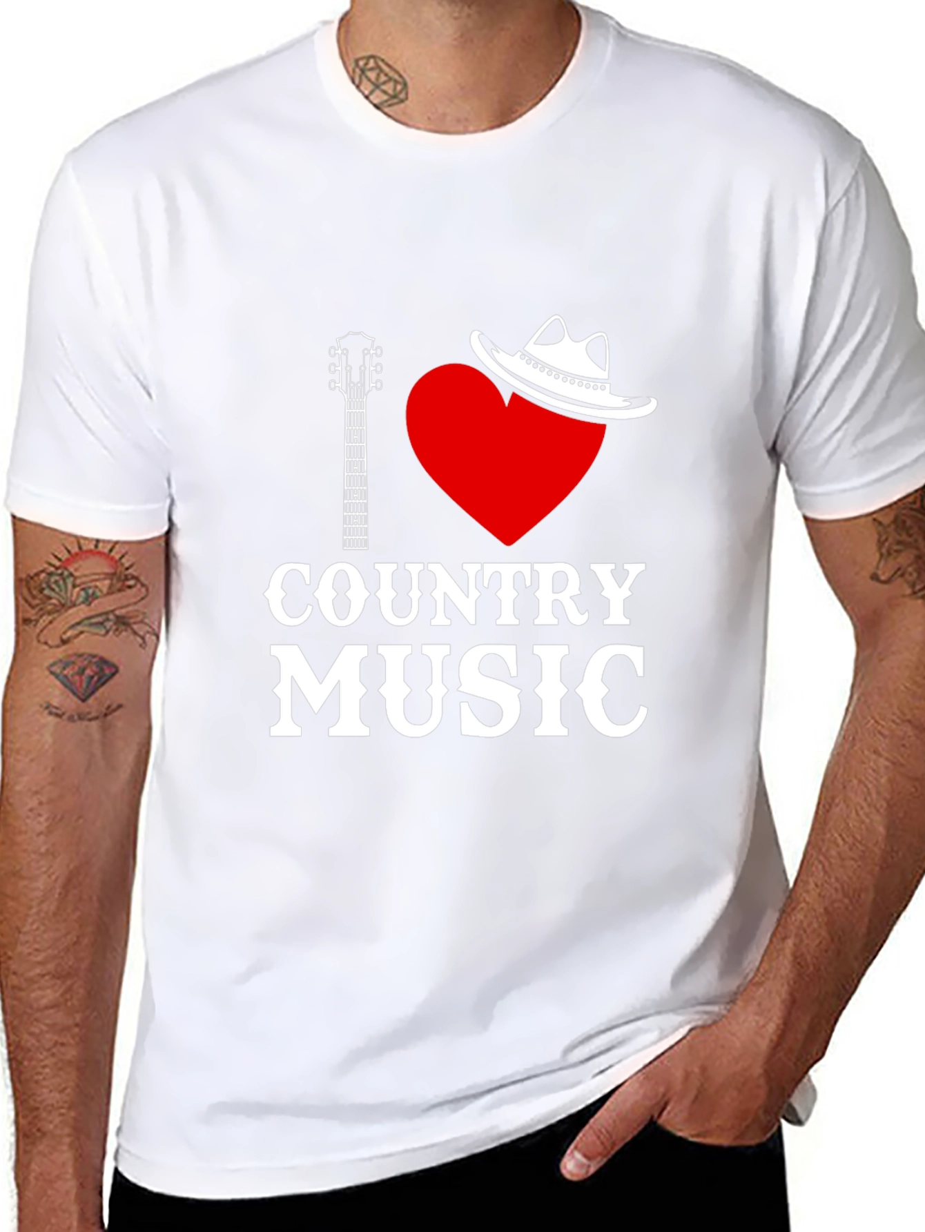 I Love Country Music Black T-Shirt