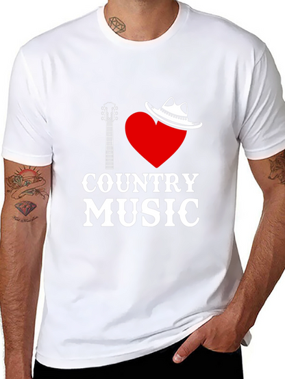 I Love Country Music Black T-Shirt