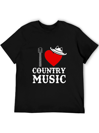 I Love Country Music Black T-Shirt