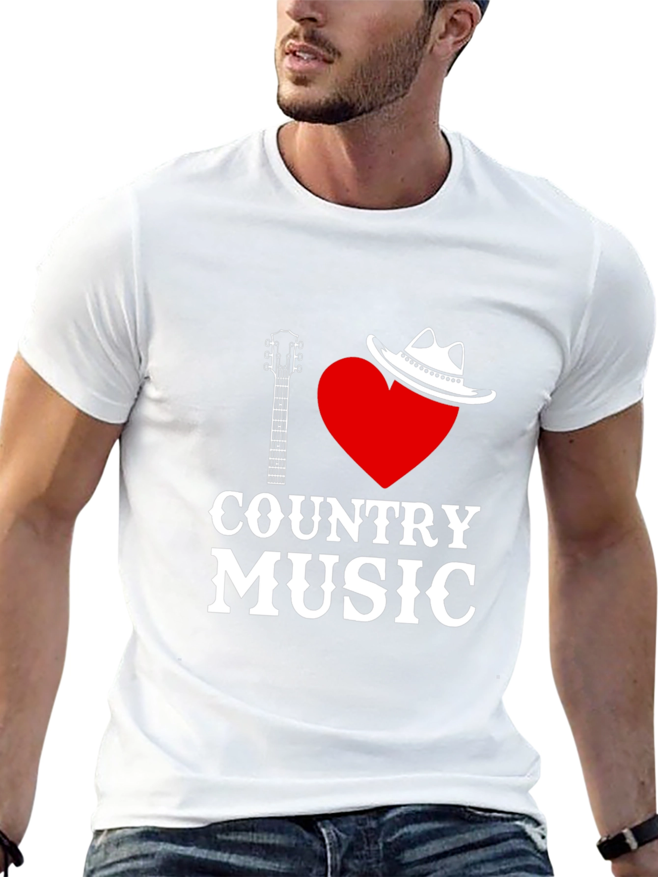 I Love Country Music Black T-Shirt