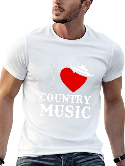 I Love Country Music Black T-Shirt
