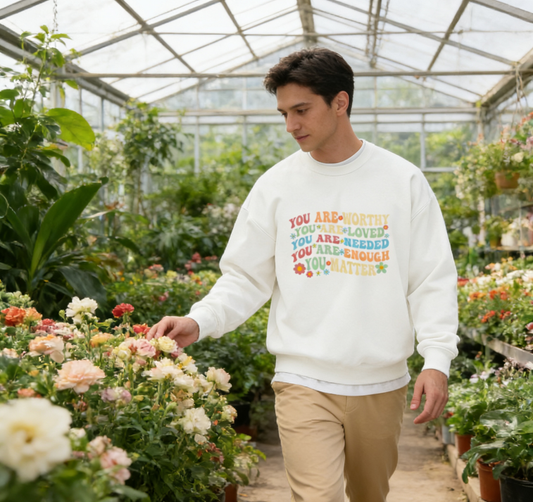 Retro Positive Vibes Typography Pullover