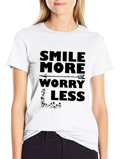 Smile More Worry Less Arrow Graphic Tee