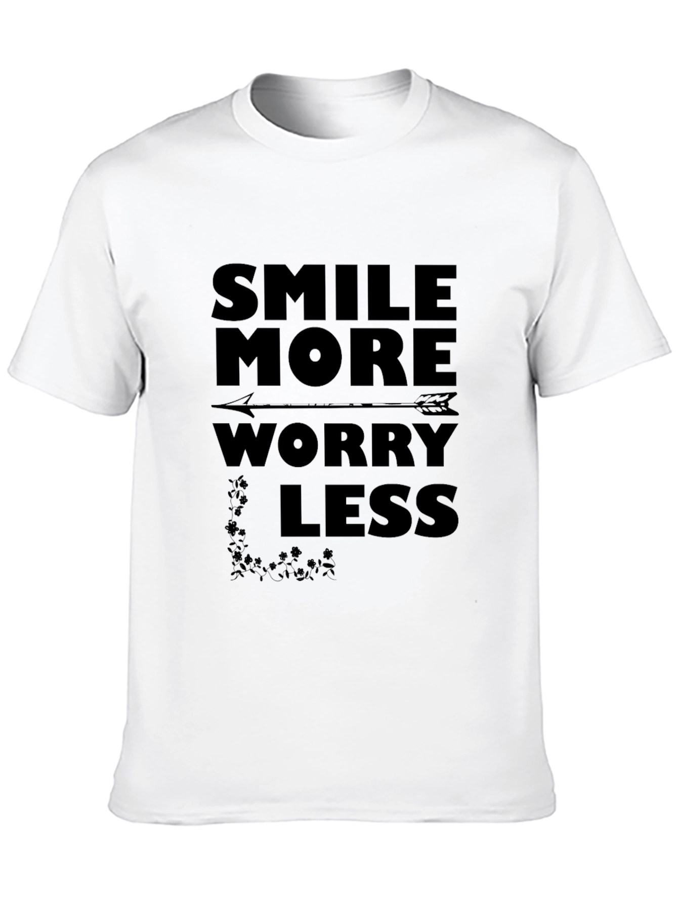 Smile More Worry Less Arrow Graphic Tee