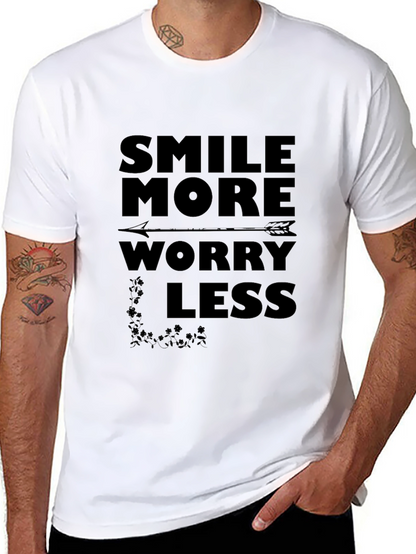 Smile More Worry Less Arrow Graphic Tee