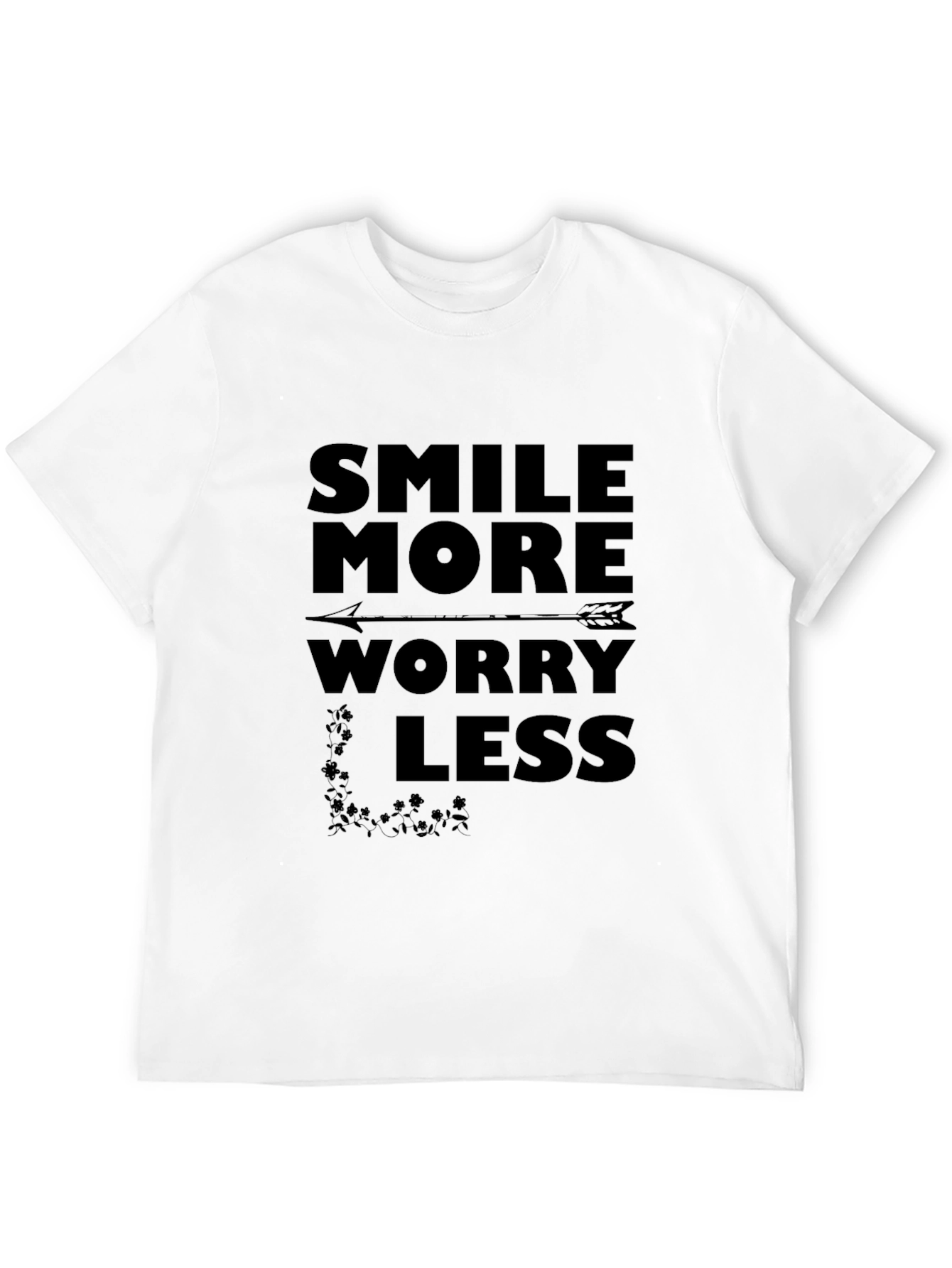 Smile More Worry Less Arrow Graphic Tee