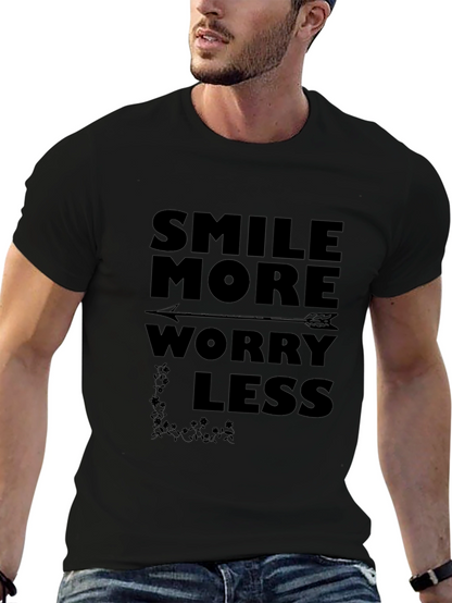 Smile More Worry Less Arrow Graphic Tee