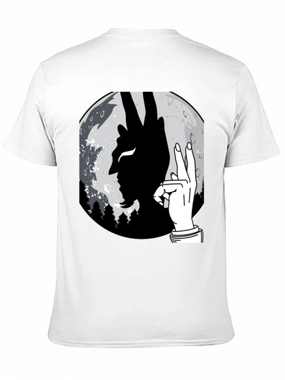Devil Hand Sign Moon T-Shirt - Unique Graphic Tee