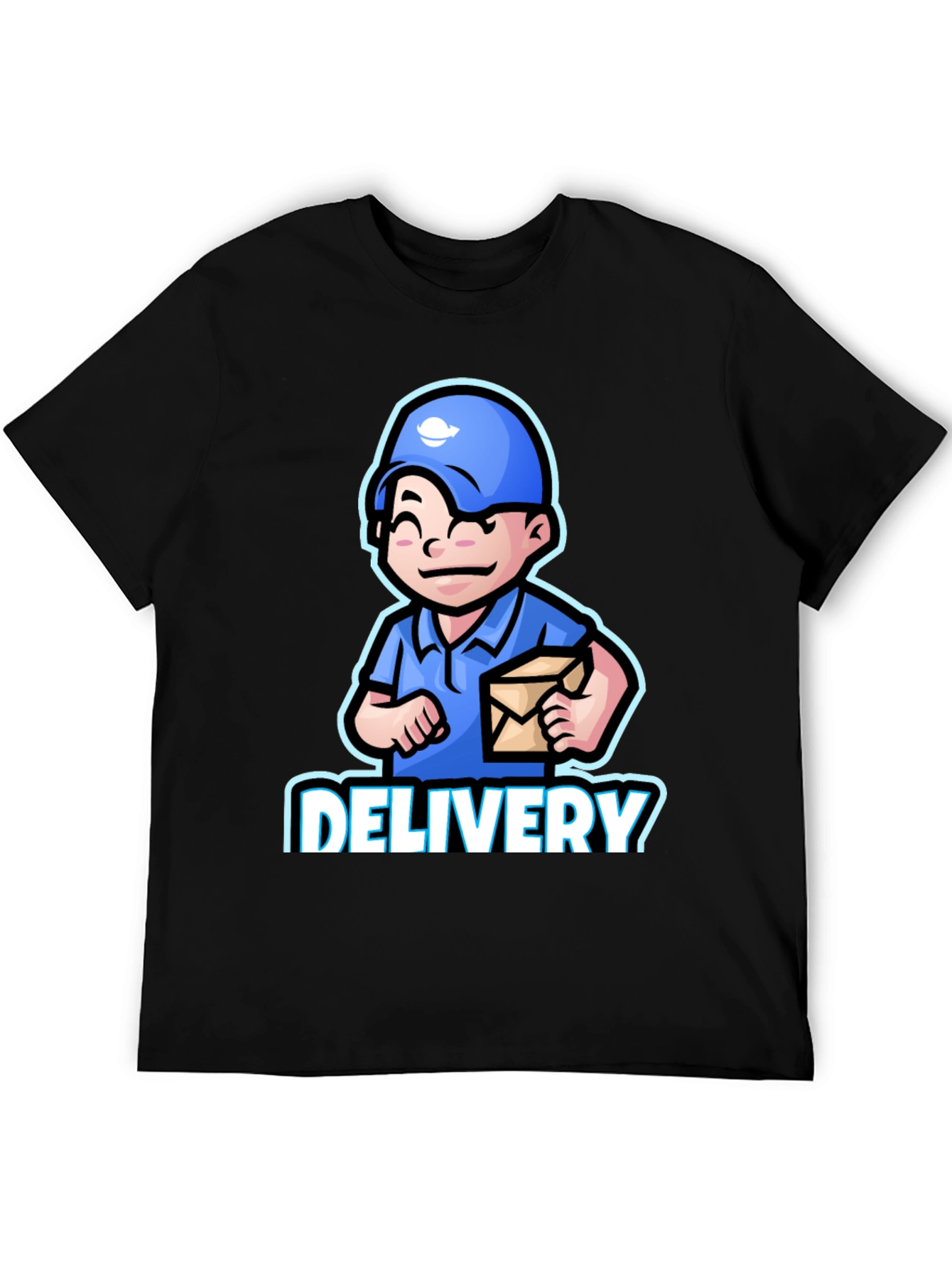 Delivery Man Cartoon Graphic T-Shirt