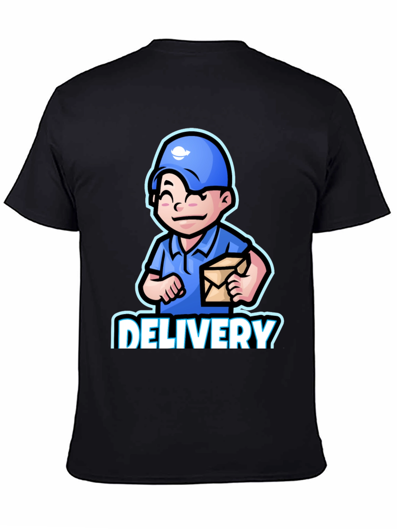 Delivery Man Cartoon Graphic T-Shirt