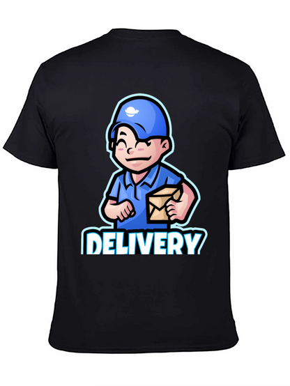 Delivery Man Cartoon Graphic T-Shirt