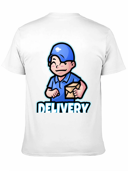 Delivery Man Cartoon Graphic T-Shirt