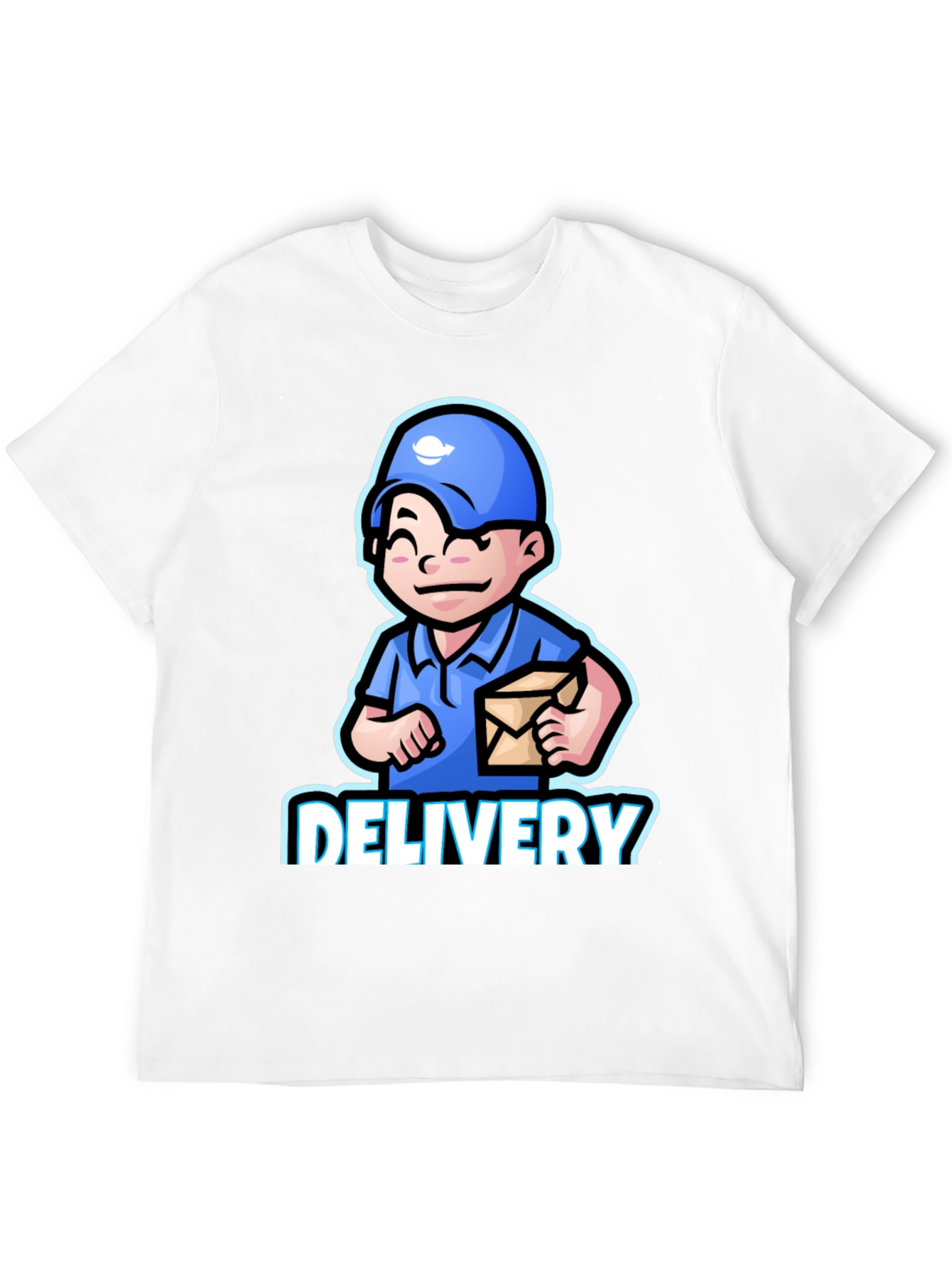 Delivery Man Cartoon Graphic T-Shirt
