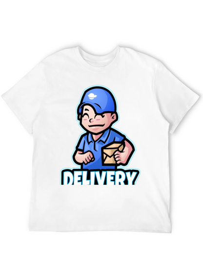 Delivery Man Cartoon Graphic T-Shirt