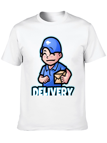 Delivery Man Cartoon Graphic T-Shirt