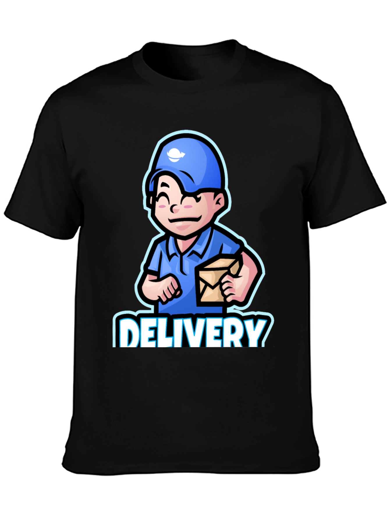 Delivery Man Cartoon Graphic T-Shirt