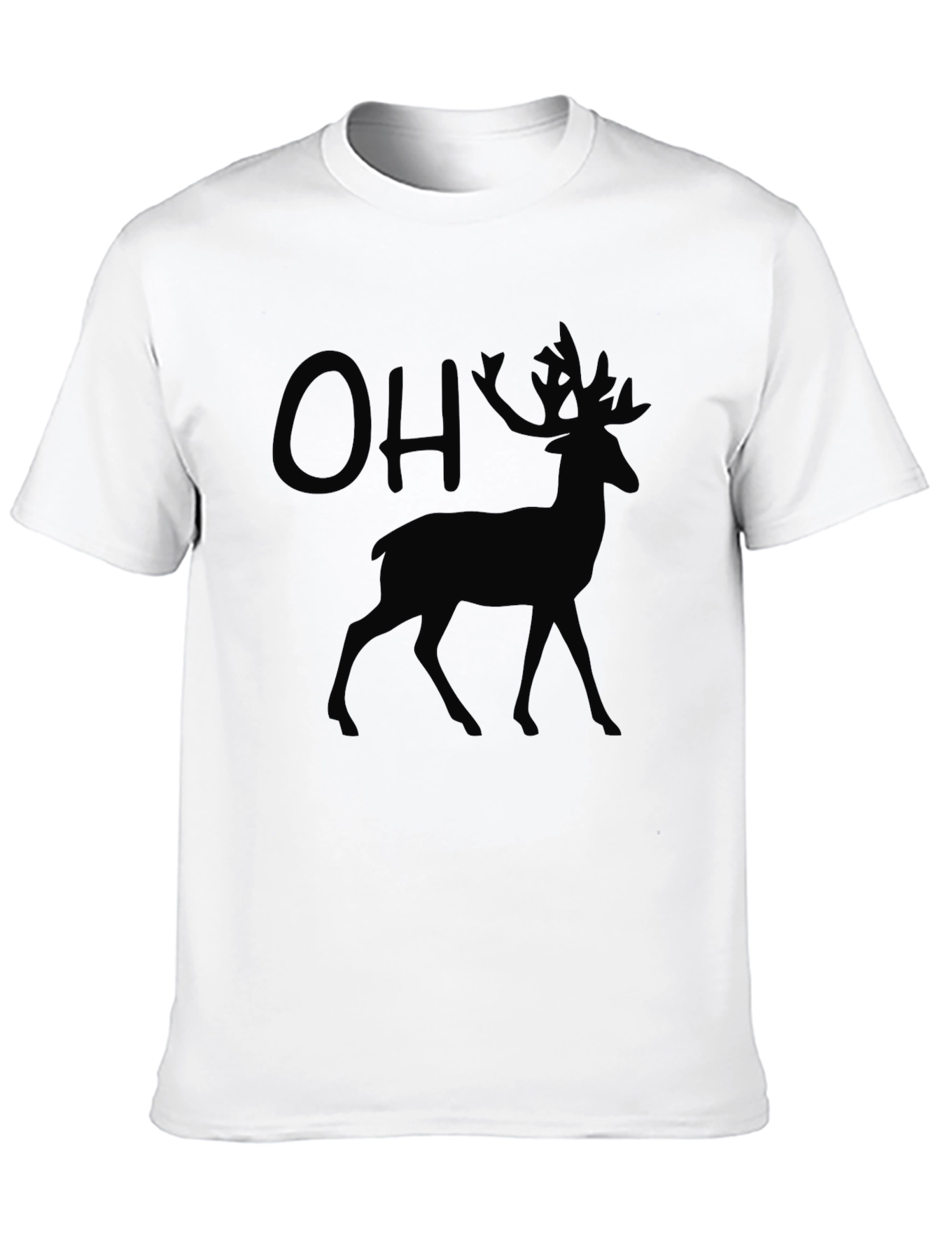 OH Deer! Mens Graphic Black T-Shirt