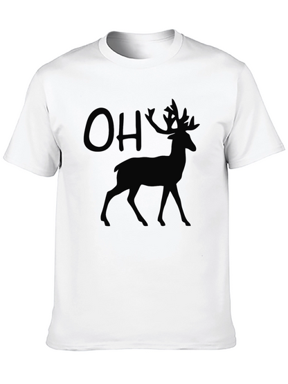 OH Deer! Mens Graphic Black T-Shirt