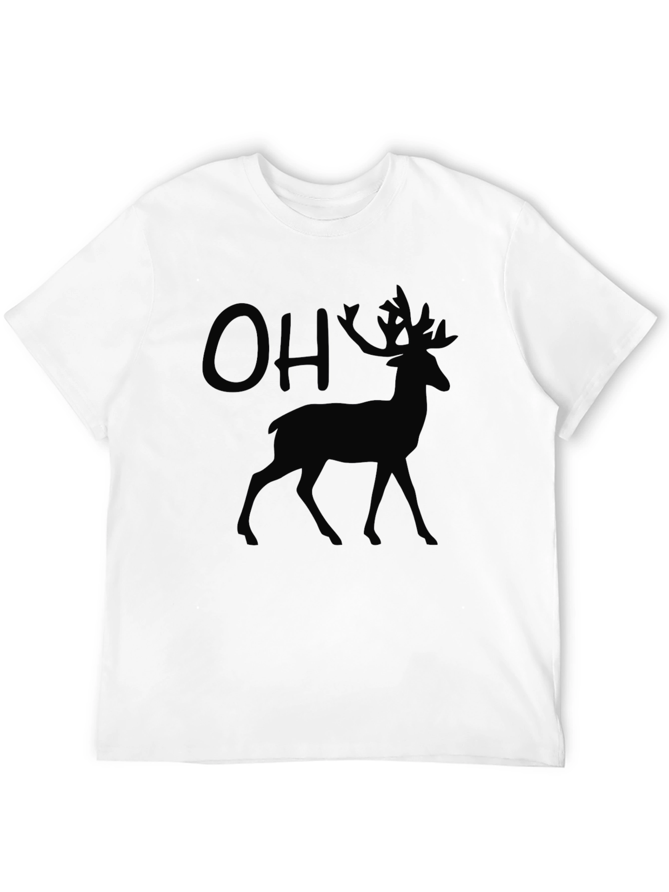 OH Deer! Mens Graphic Black T-Shirt