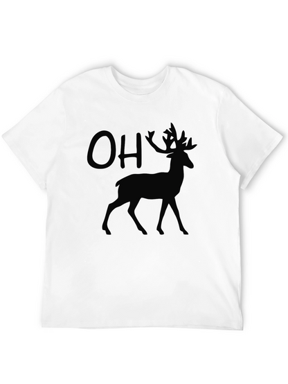 OH Deer! Mens Graphic Black T-Shirt