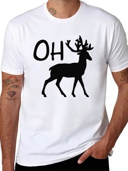 OH Deer! Mens Graphic Black T-Shirt