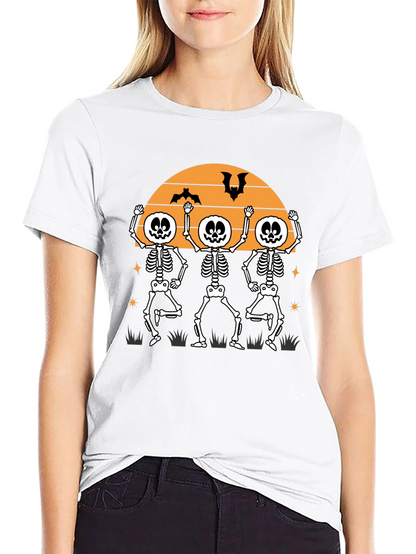 Dancing Skeletons Halloween T-Shirt - Fun Festive Apparel