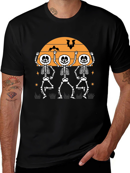 Dancing Skeletons Halloween T-Shirt - Fun Festive Apparel