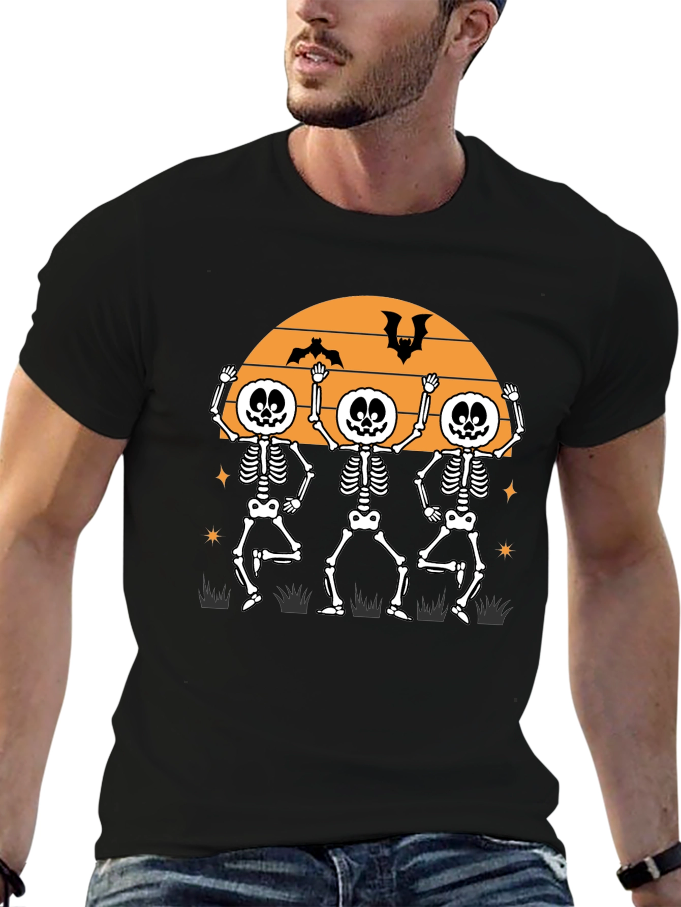 Dancing Skeletons Halloween T-Shirt - Fun Festive Apparel